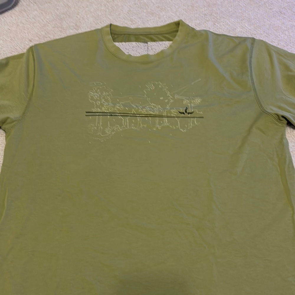 Prana Olive Green Graphic Men's Shirt